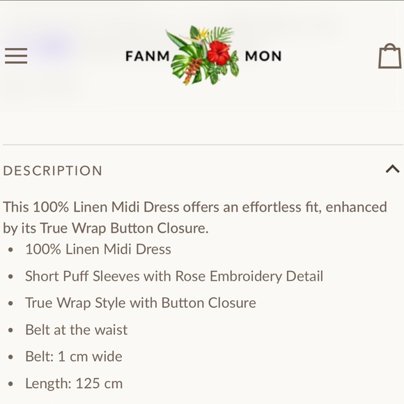 Fanm Mon Kalkan Linen Dress, Light Blue, Size L - Picture 5 of 6